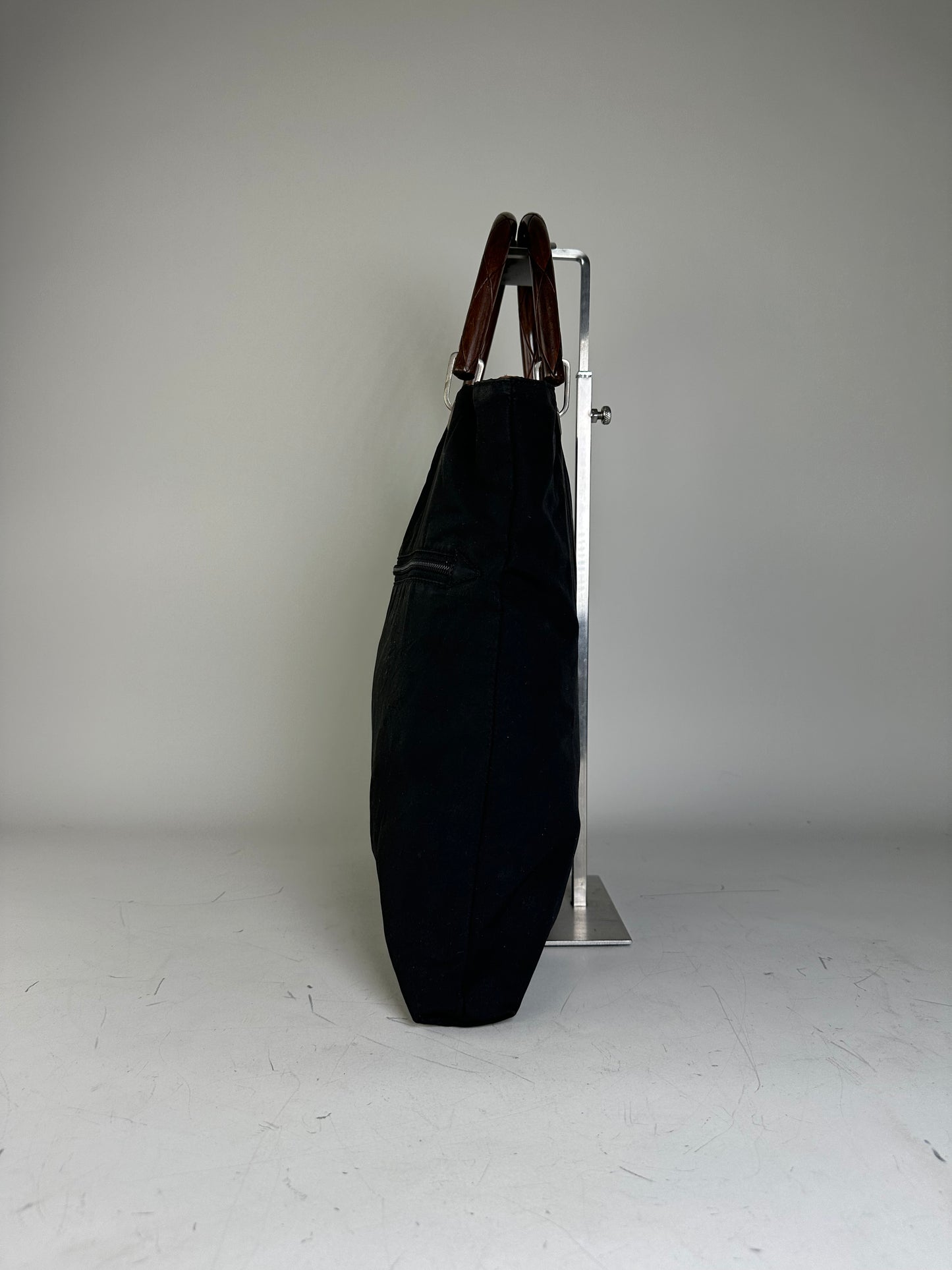 Vintage Bottega Veneta Reversible Canvas Tote Black Brown