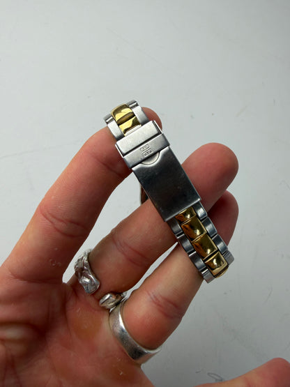 Vintage Givenchy Stainless Steel Bracelet Watch Silver Gold