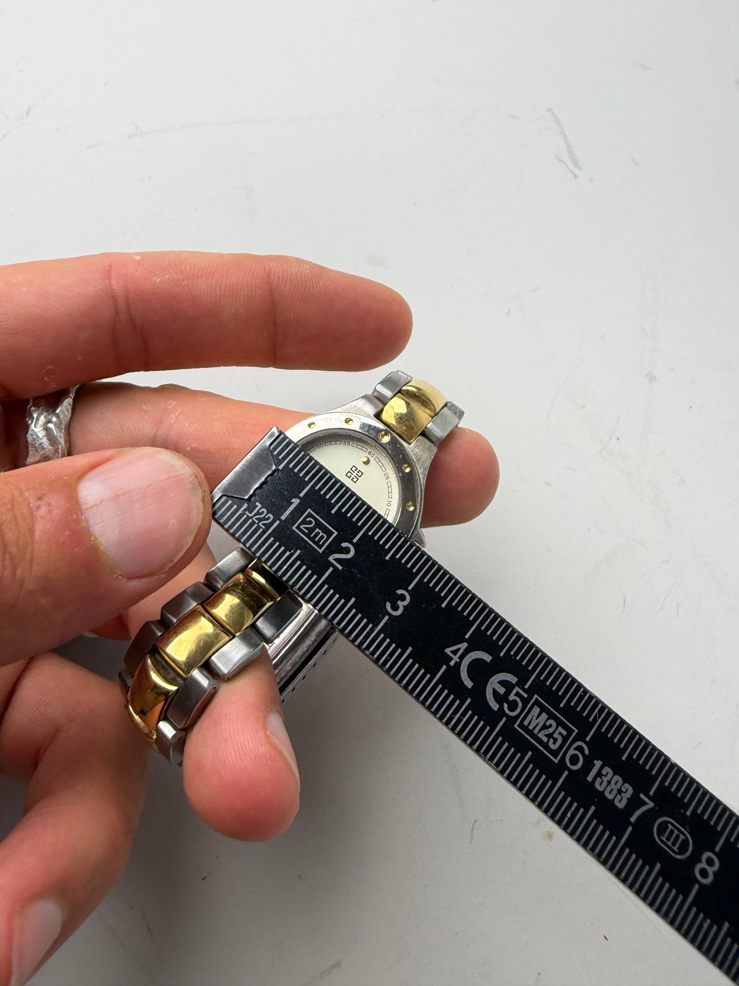 Vintage Givenchy Stainless Steel Bracelet Watch Silver Gold