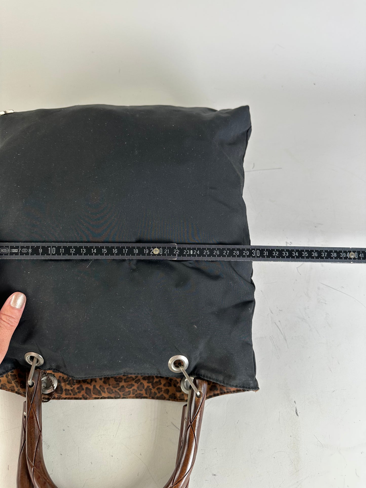 Vintage Bottega Veneta Reversible Canvas Tote Black Brown