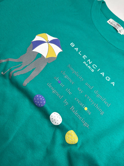 Vintage Balenciaga Sweater Green Blue