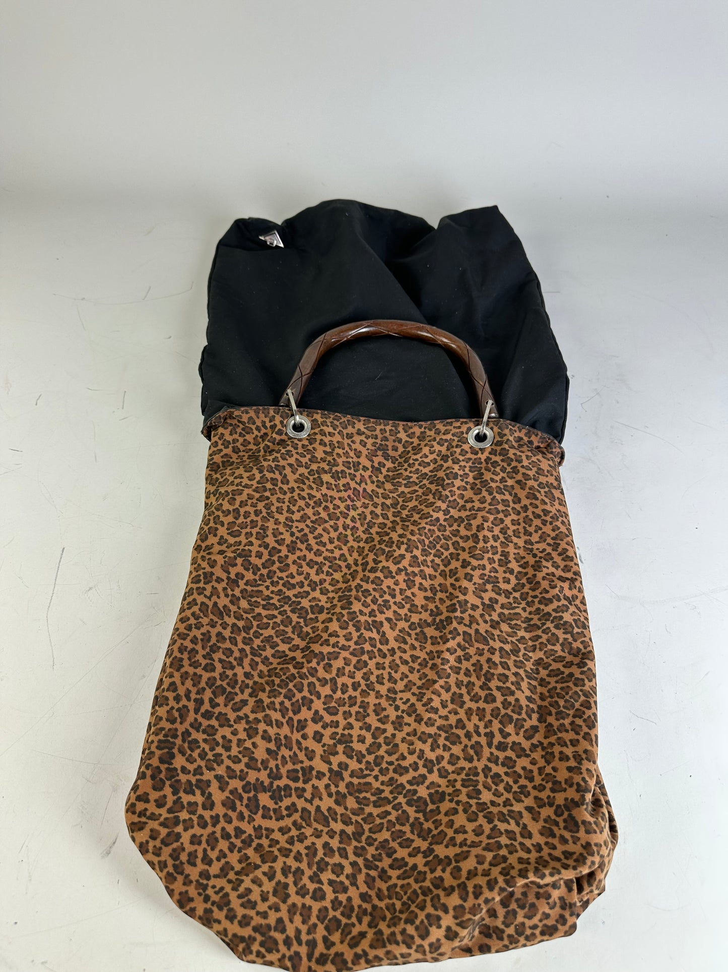 Vintage Bottega Veneta Reversible Canvas Tote Black Brown