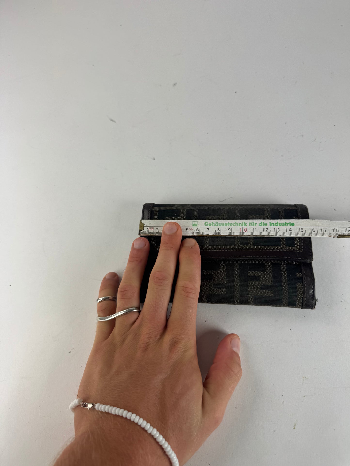 Vintage Fendi FF Monogram Leather Wallet Brown