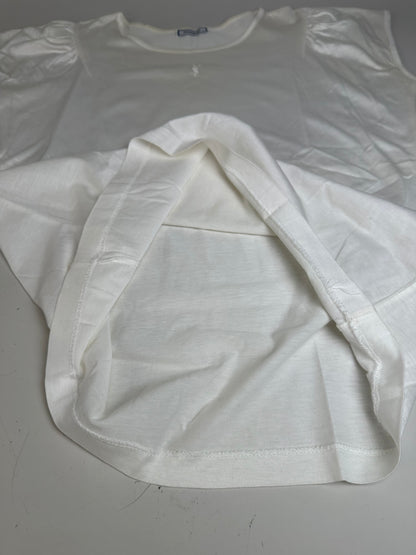 Vintage Yves Saint Laurent Embroidered Logo T-shirt Ivory M