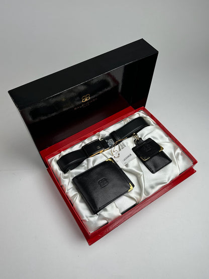 Vintage Balenciaga Leather Belt, wallet & card Holder set Black