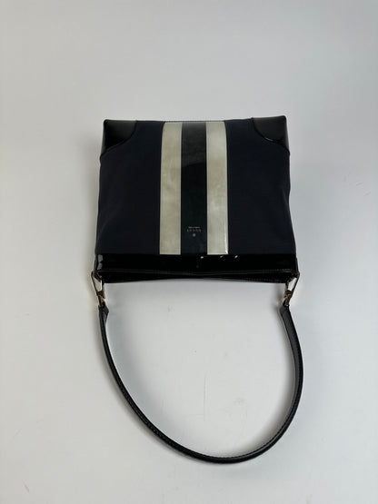 Vintage Gucci Canvas Shoulder Bag Black White