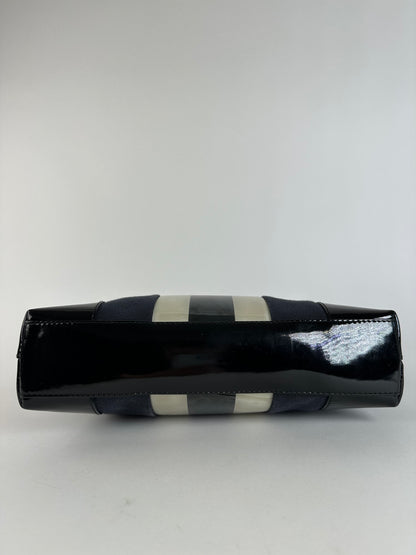 Vintage Gucci Canvas Shoulder Bag Black White