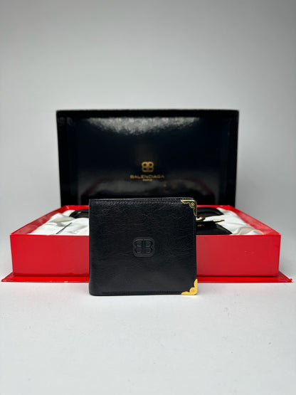 Vintage Balenciaga Leather Belt, wallet & card Holder set Black