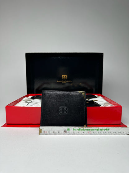 Vintage Balenciaga Leather Belt, wallet & card Holder set Black