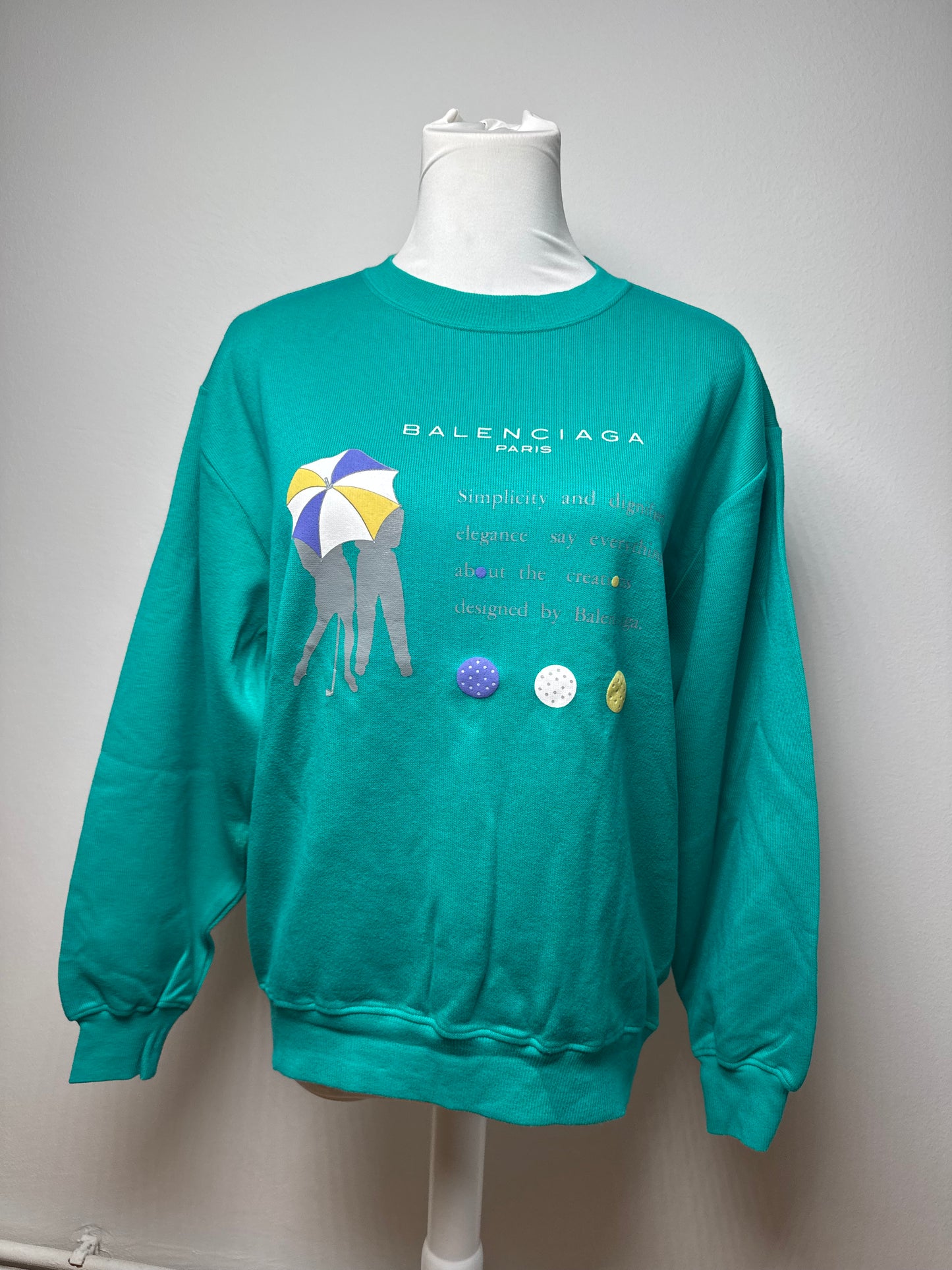 Vintage Balenciaga Sweater Green Blue