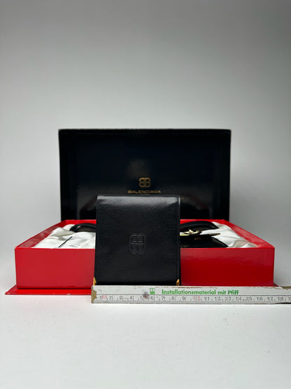 Vintage Balenciaga Leather Belt, wallet & card Holder set Black