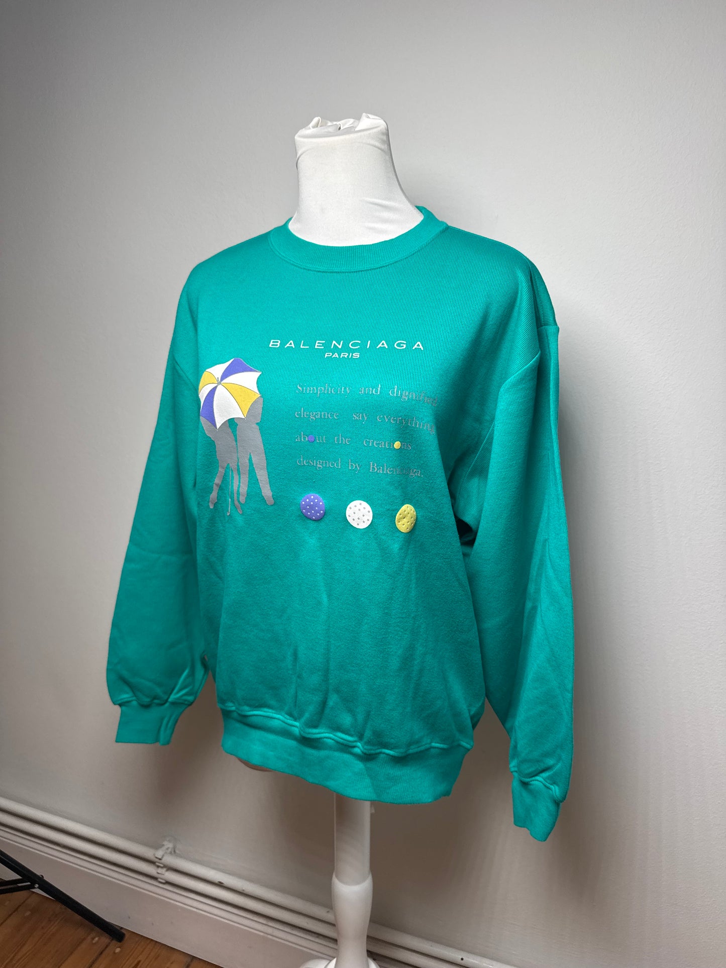 Vintage Balenciaga Sweater Green Blue