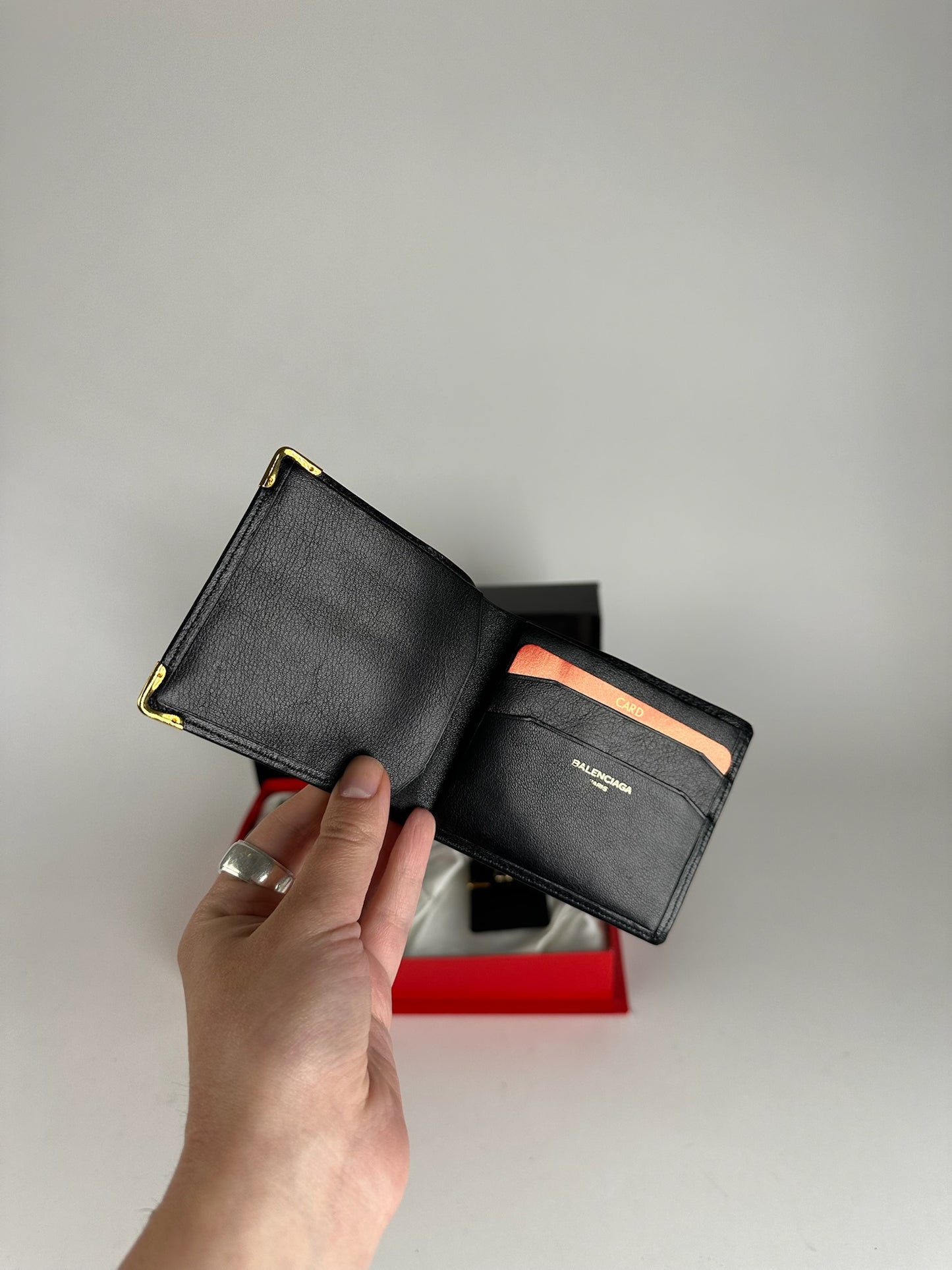 Vintage Balenciaga Leather Belt, wallet & card Holder set Black