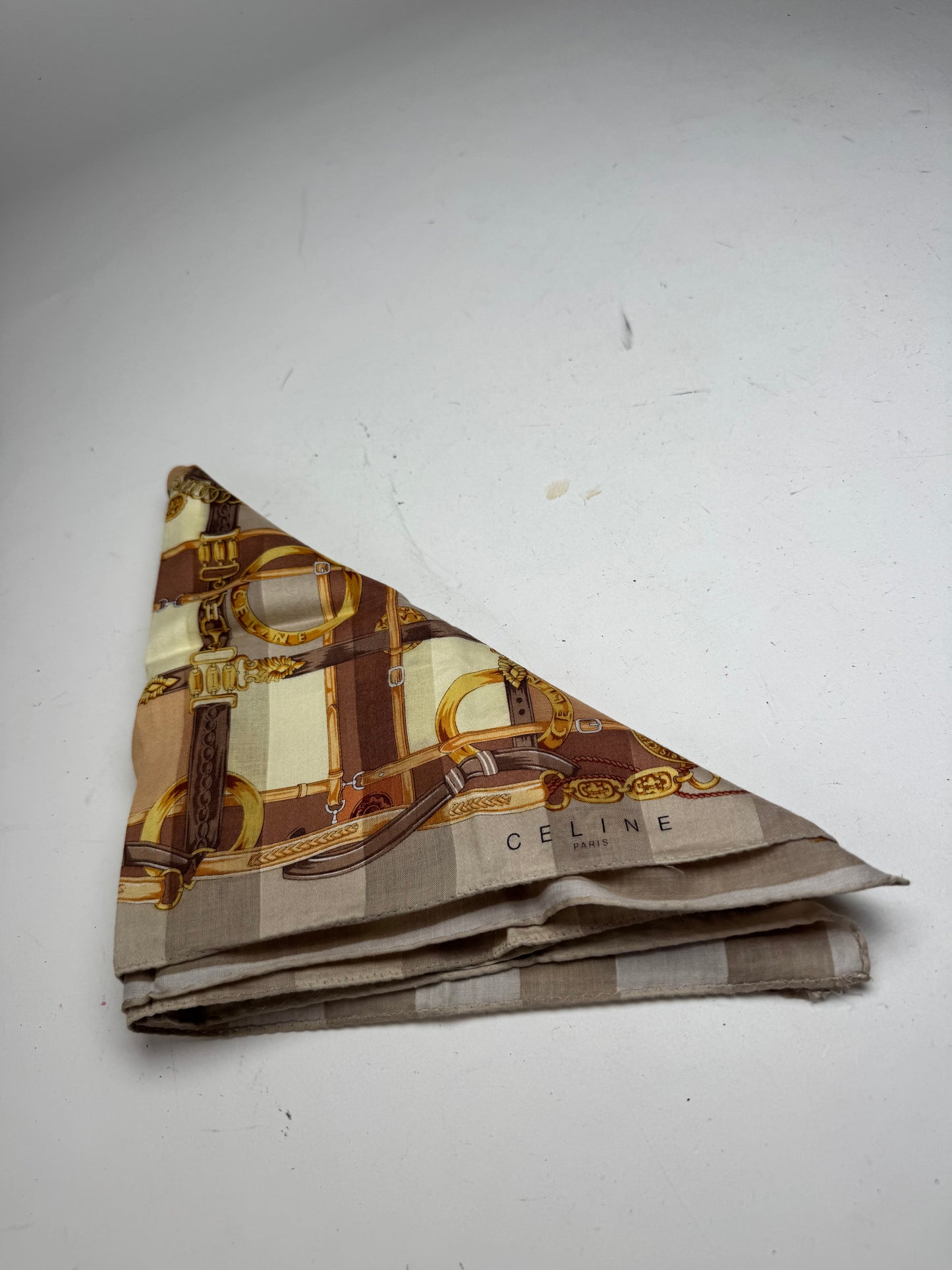 Vintage Celine Paris Baroque Scarf Grey Brown