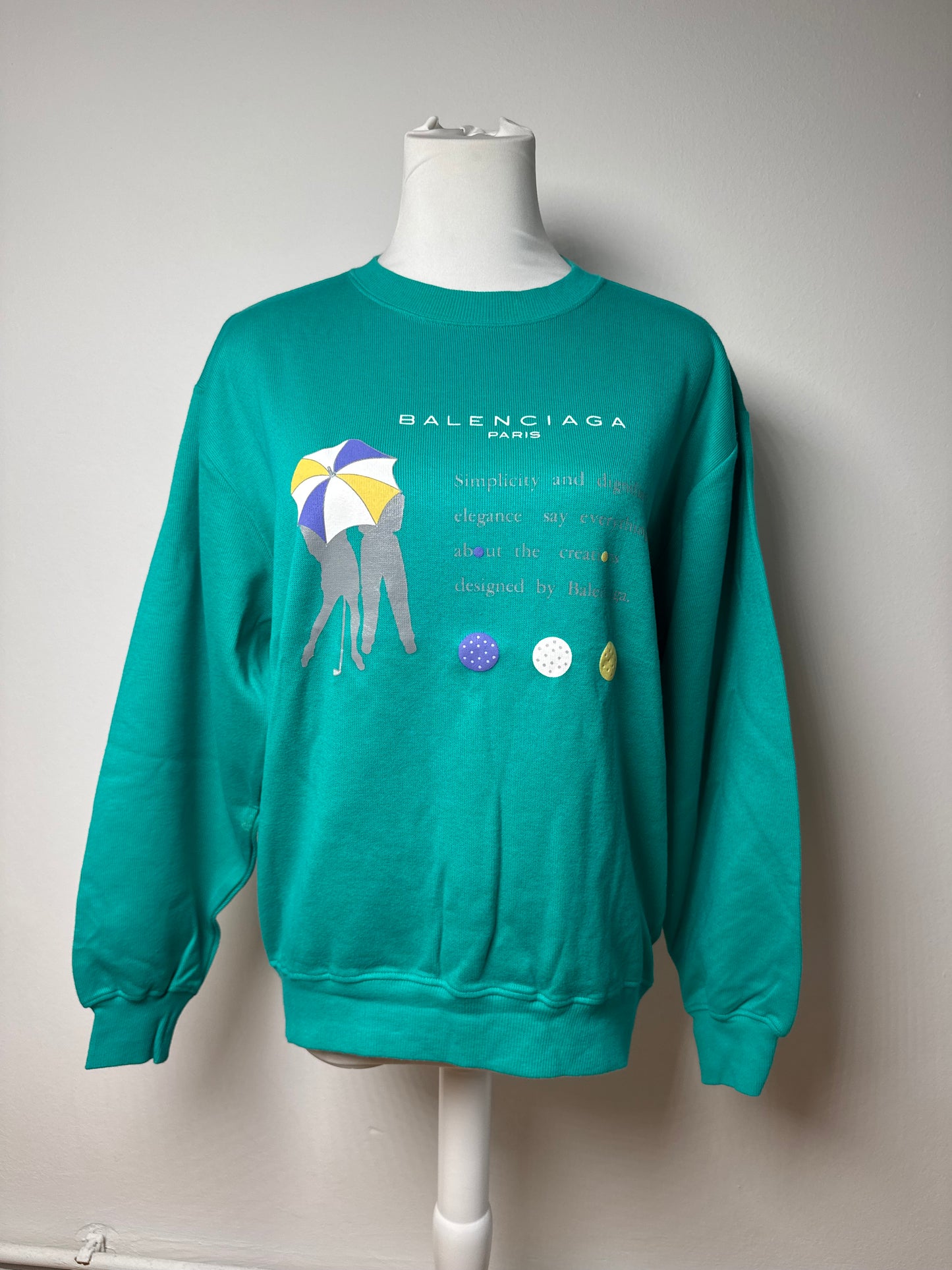 Vintage Balenciaga Sweater Green Blue