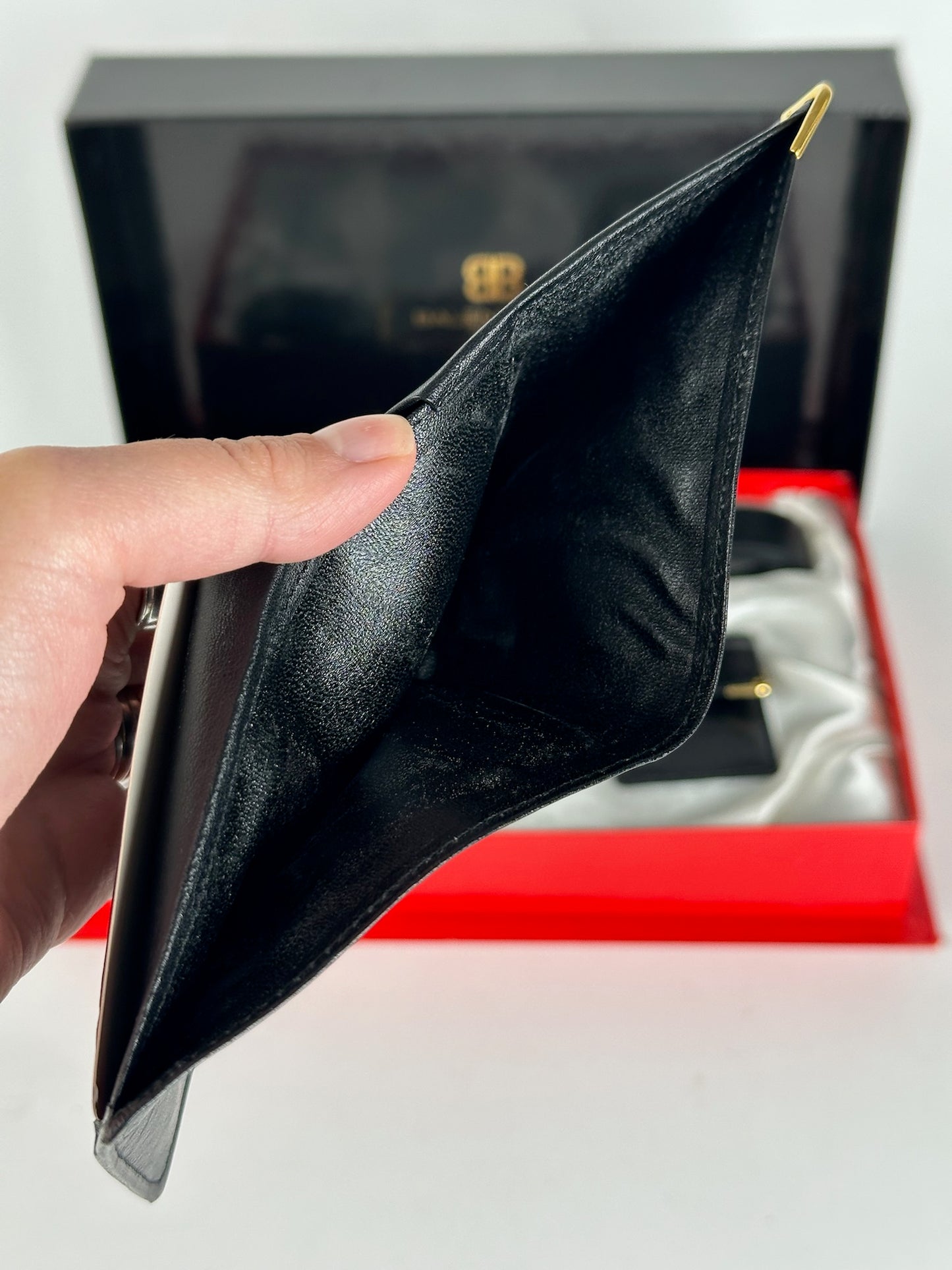 Vintage Balenciaga Leather Belt, wallet & card Holder set Black