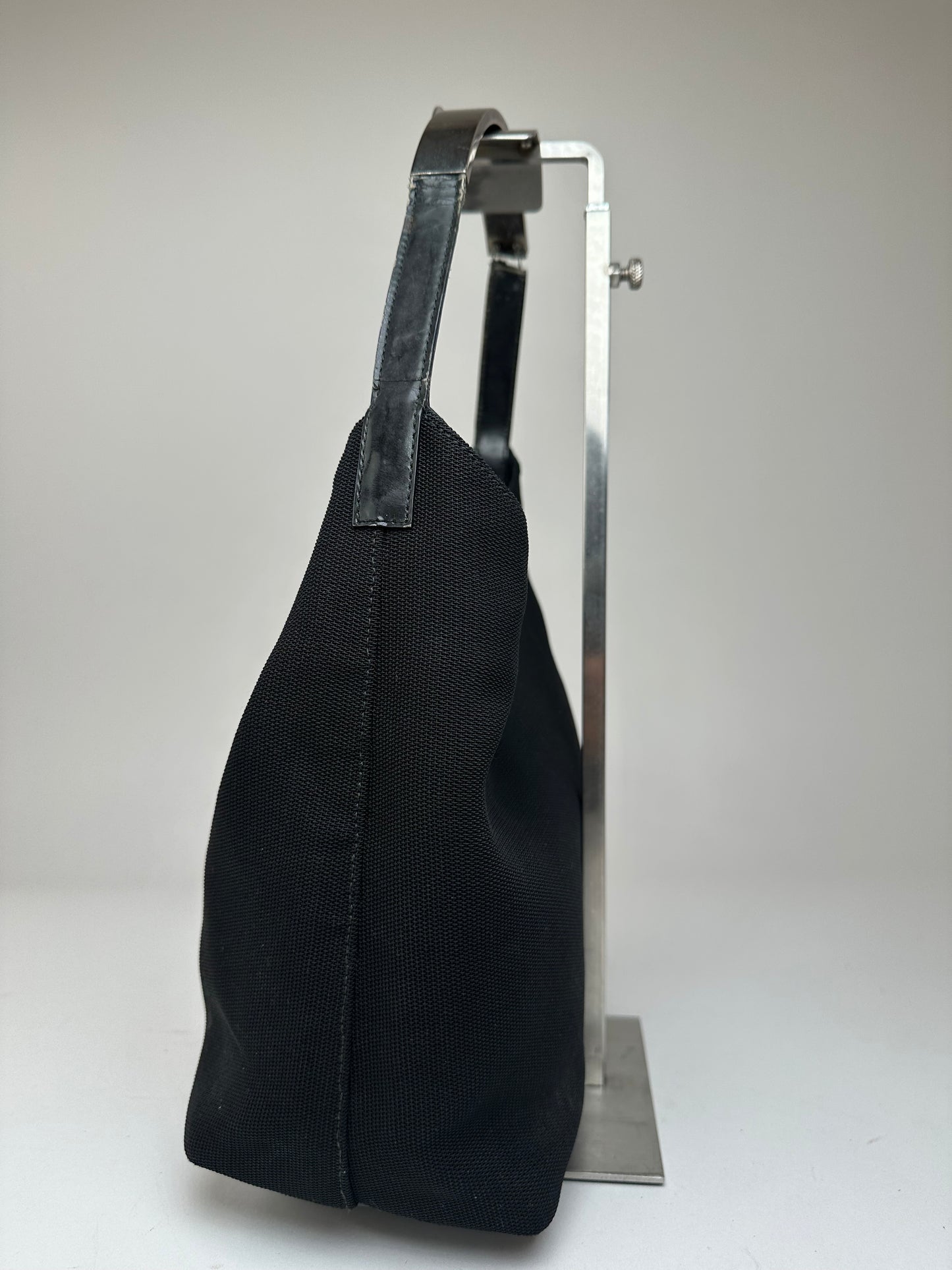 Vintage Gucci Leather Canvas Handbag Black