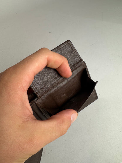 Vintage Bottega Veneta Intrecciato Leather Wallet Beige Red Brown Flapable