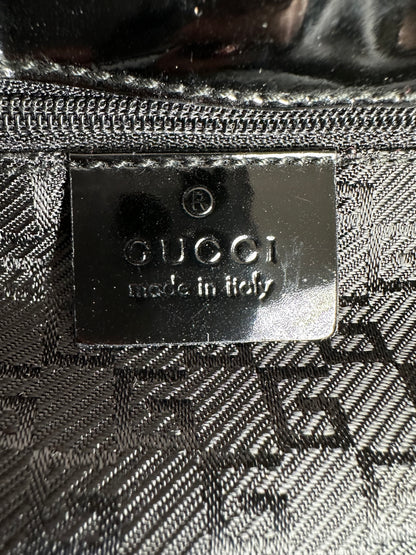 Vintage Gucci Canvas Shoulder Bag Black White