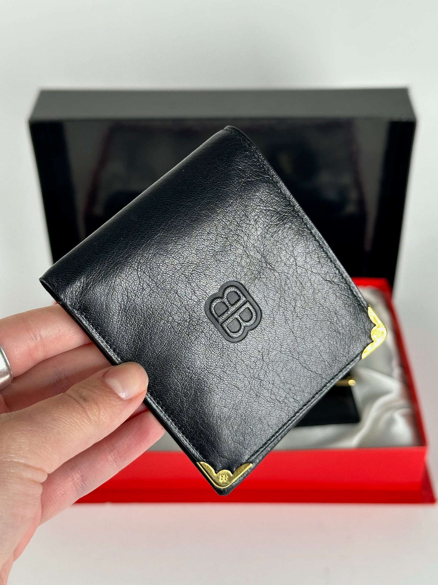 Vintage Balenciaga Leather Belt, wallet & card Holder set Black