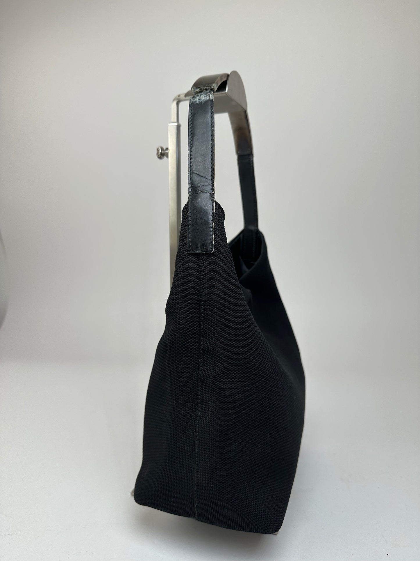 Vintage Gucci Leather Canvas Handbag Black