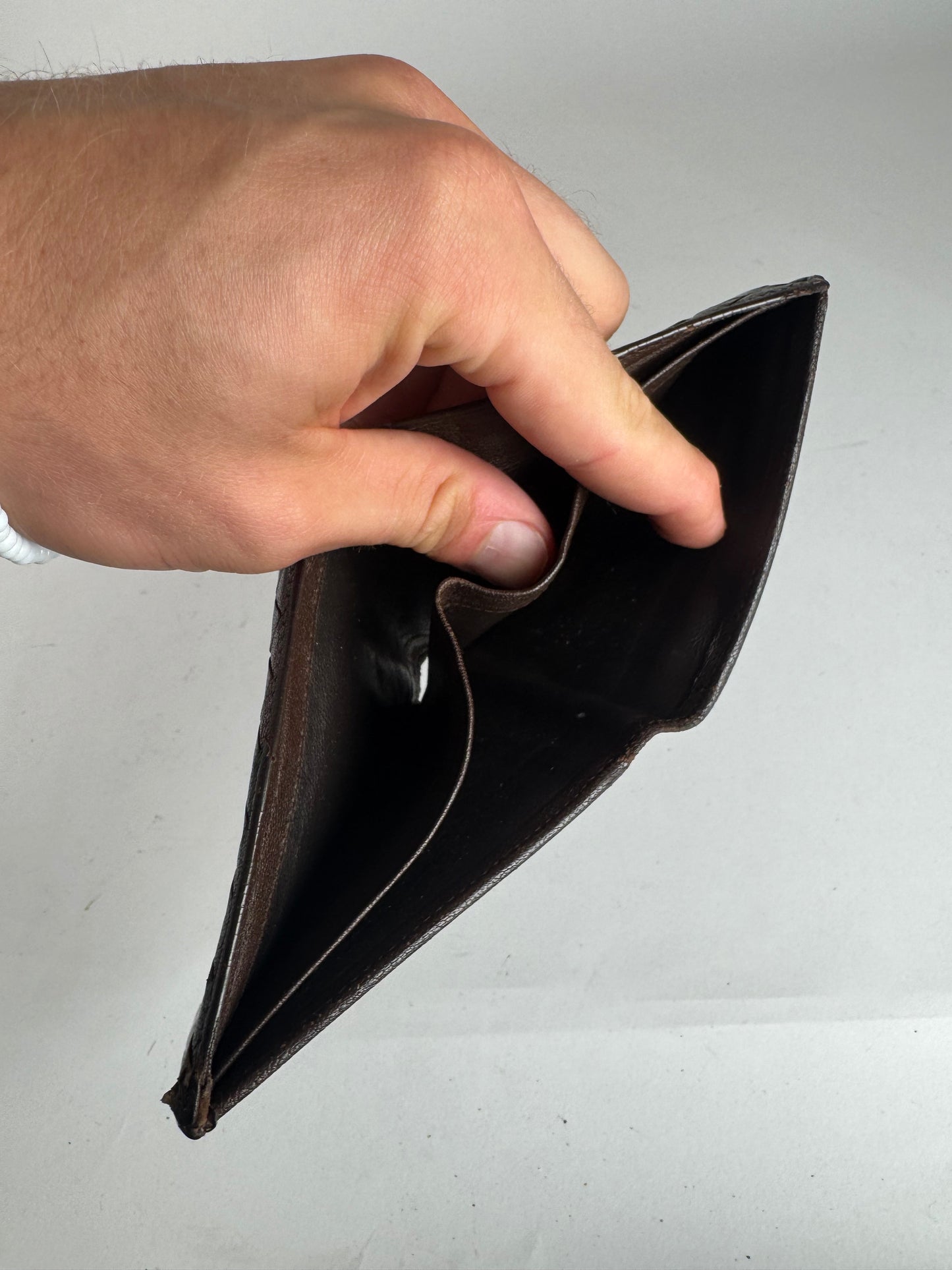 Vintage Bottega Veneta Intrecciato Leather Wallet Beige Red Brown Flapable