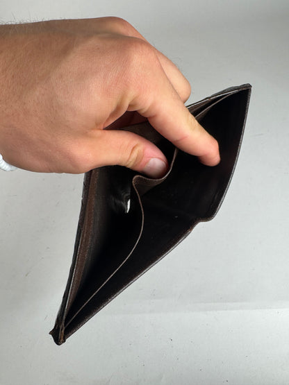 Vintage Bottega Veneta Intrecciato Leather Wallet Beige Red Brown Flapable