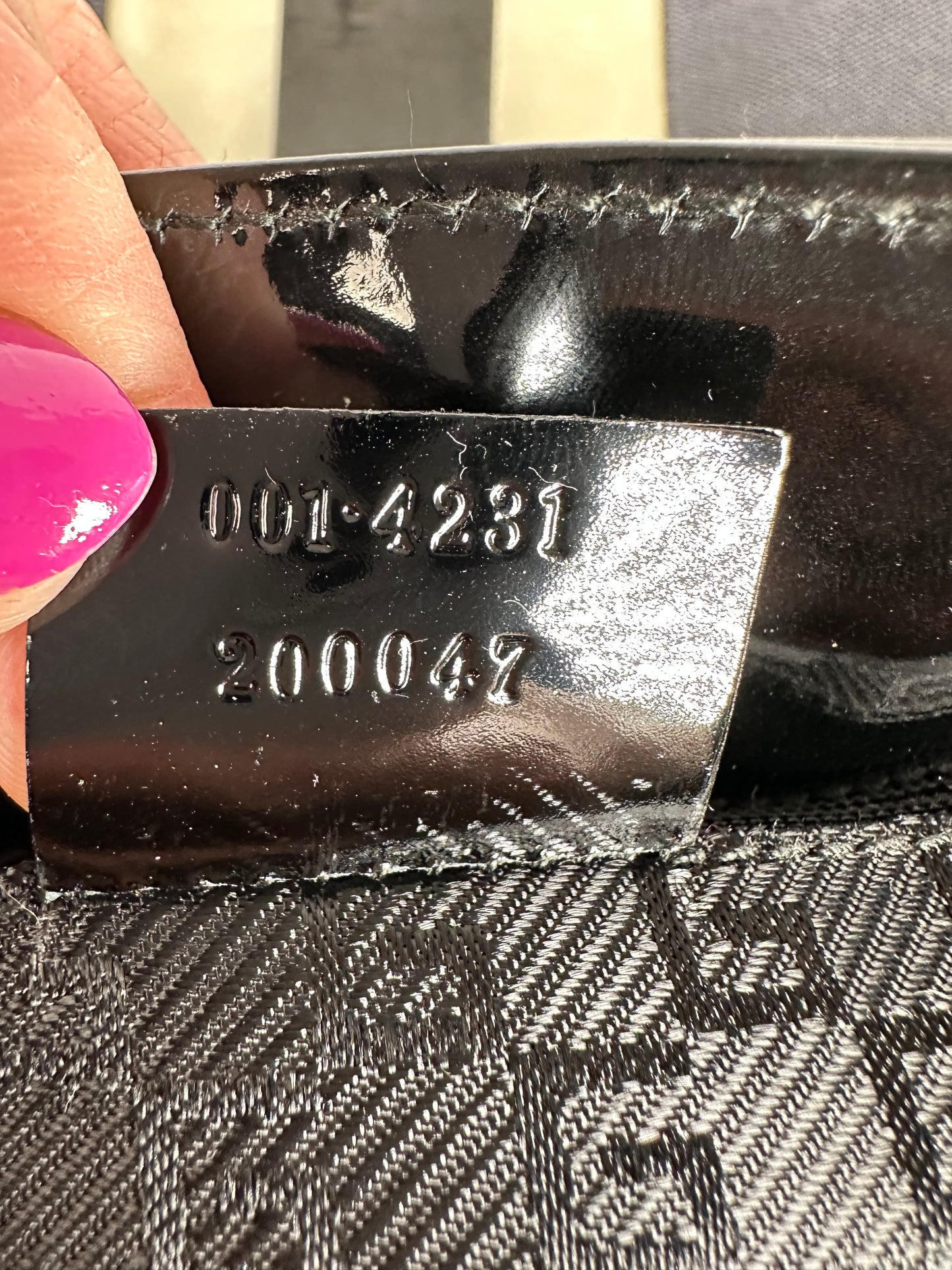 Vintage Gucci Canvas Shoulder Bag Black White