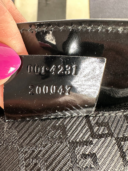 Vintage Gucci Canvas Shoulder Bag Black White