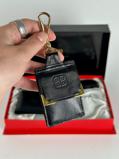 Vintage Balenciaga Leather Belt, wallet & card Holder set Black