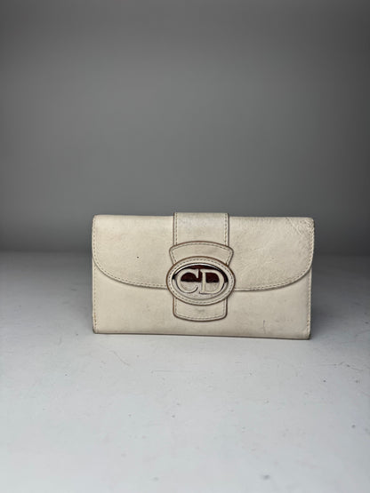 Vintage Dior CD Leather Wallet White