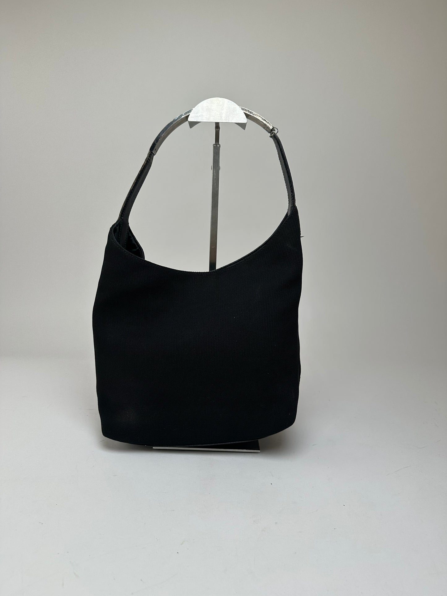 Vintage Gucci Leather Canvas Handbag Black