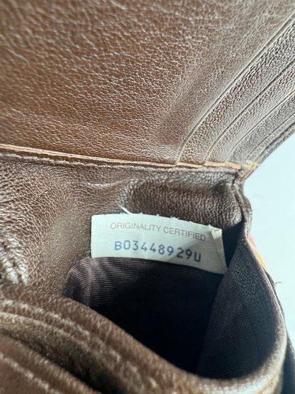 Vintage Bottega Veneta Intrecciato Leather Wallet Beige Red Brown Flapable