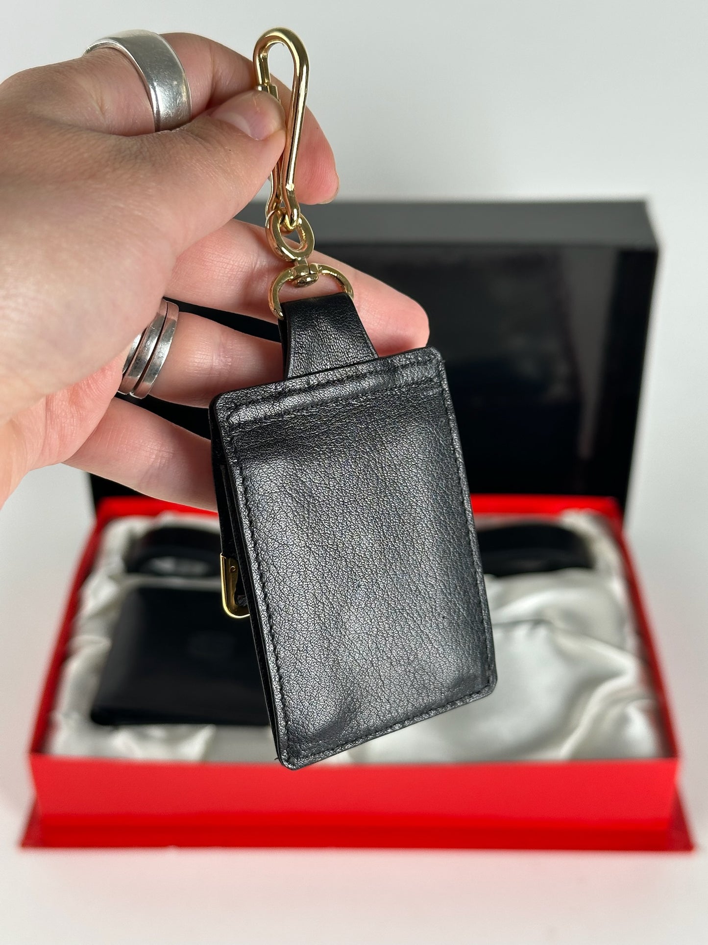 Vintage Balenciaga Leather Belt, wallet & card Holder set Black