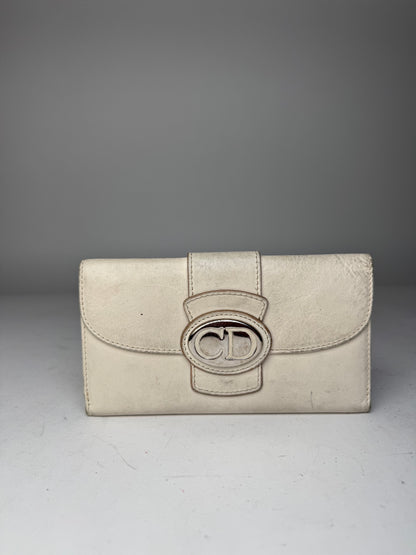 Vintage Dior CD Leather Wallet White