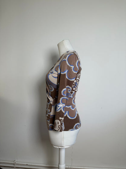 Vintage Emilio Pucci Wrap Top Rayon Multicolour S