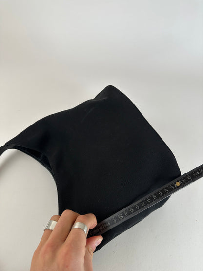 Vintage Gucci Leather Canvas Handbag Black
