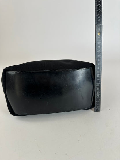 Vintage Gucci Leather Canvas Handbag Black