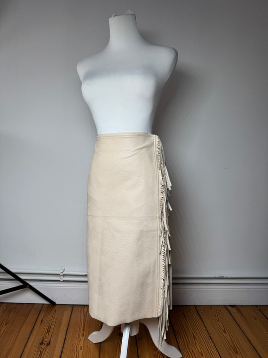 Vintage Stella Mc Cartney Vegan Leather Skirt Beige XS
