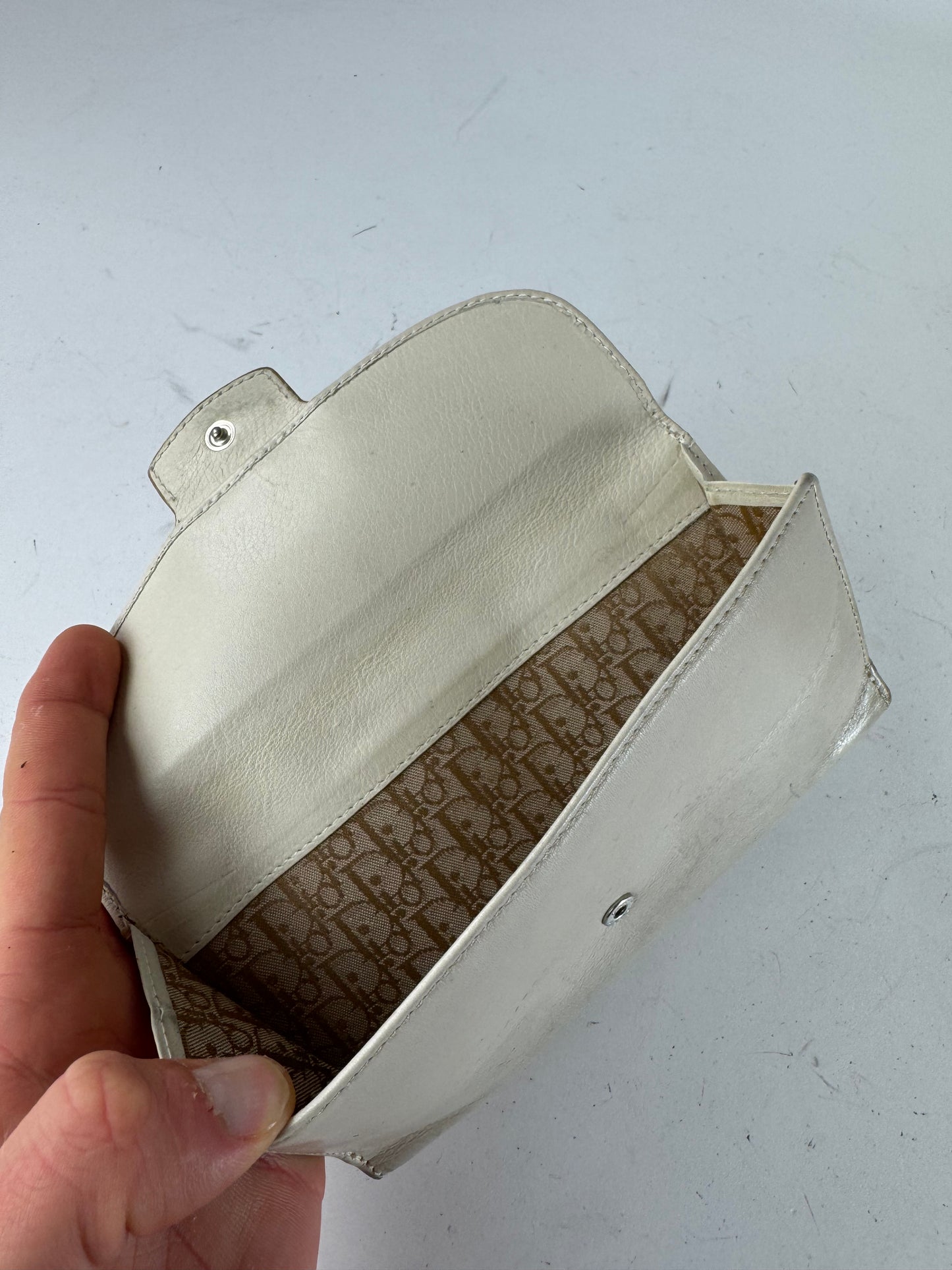 Vintage Dior CD Leather Wallet White