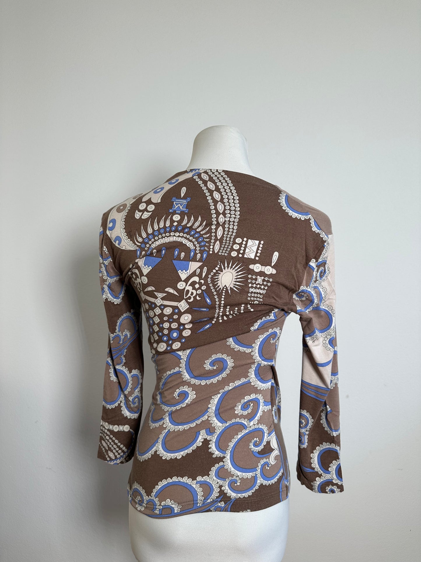 Vintage Emilio Pucci Wrap Top Rayon Multicolour S