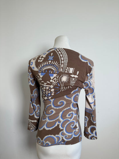 Vintage Emilio Pucci Wrap Top Rayon Multicolour S