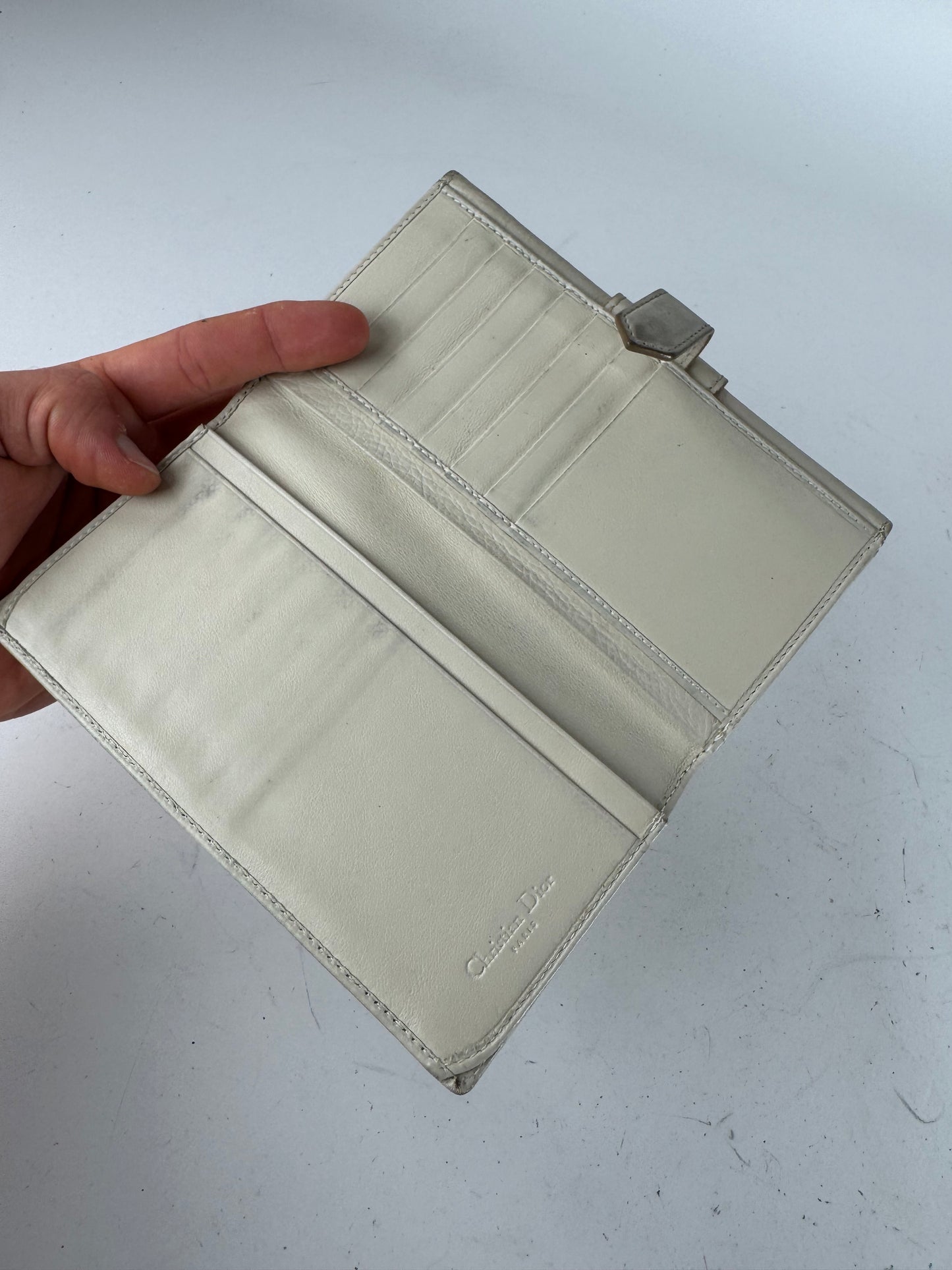 Vintage Dior CD Leather Wallet White