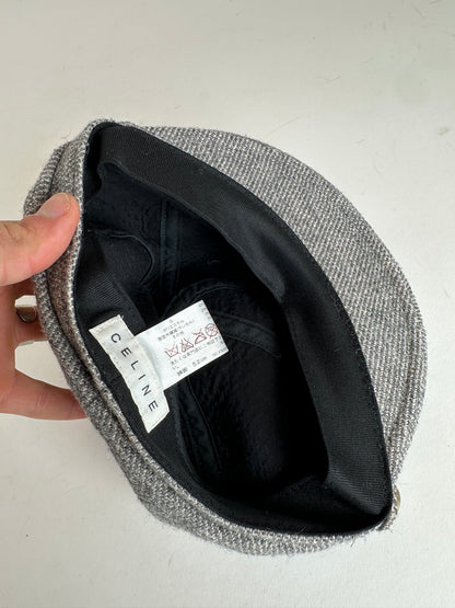 Vintage Celine Wool Hat Grey Black