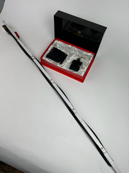 Vintage Balenciaga Leather Belt, wallet & card Holder set Black