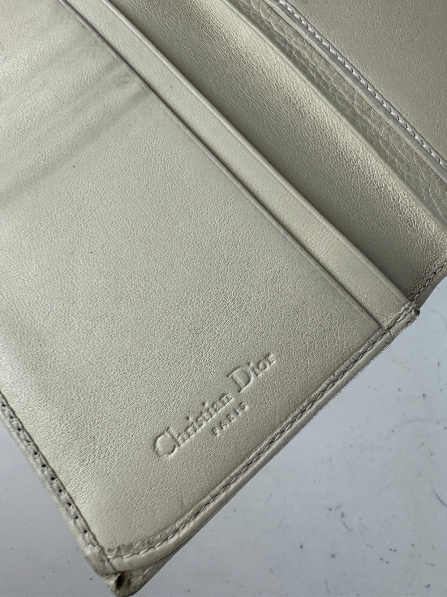 Vintage Dior CD Leather Wallet White