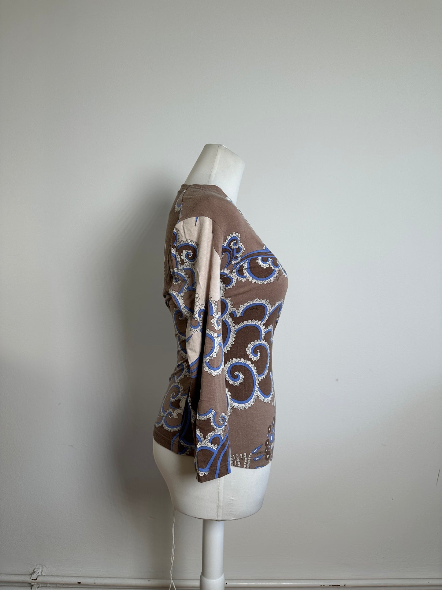 Vintage Emilio Pucci Wrap Top Rayon Multicolour S