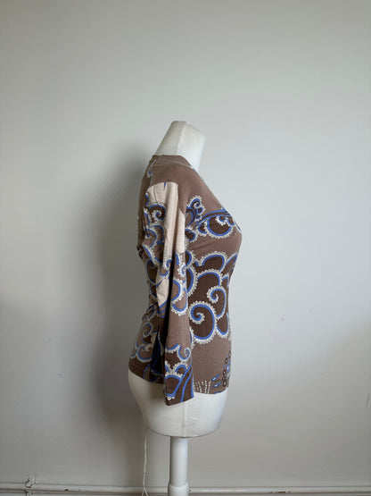 Vintage Emilio Pucci Wrap Top Rayon Multicolour S