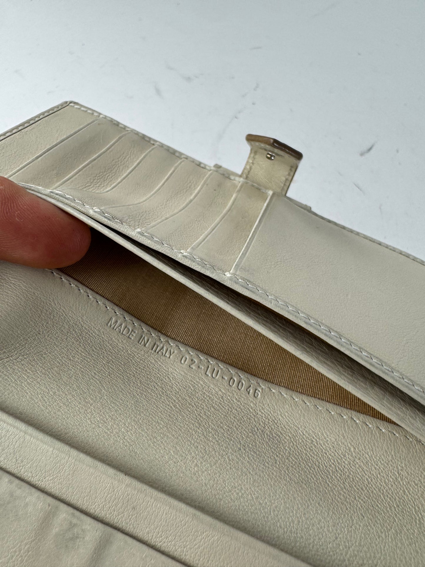 Vintage Dior CD Leather Wallet White