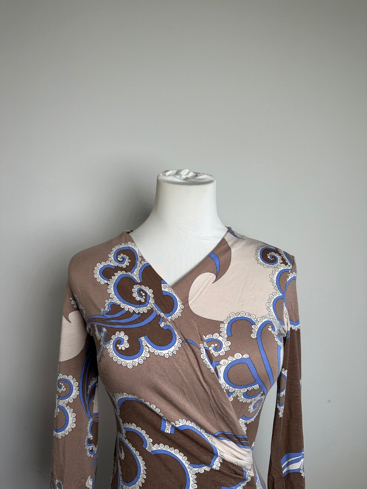 Vintage Emilio Pucci Wrap Top Rayon Multicolour S